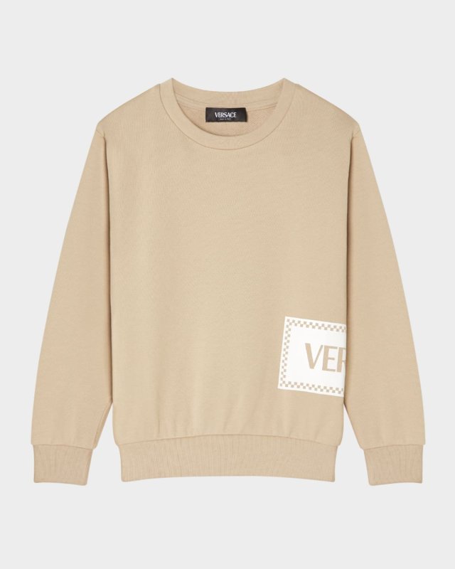 Boy's Damier Logo-Print Sweatshirt, Size 6-14